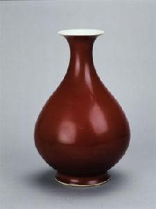 清乾隆霽紅釉玉壺春瓶 清乾隆霽紅釉玉壺春瓶
