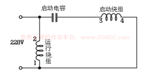 圖1 電容運轉型接線電路