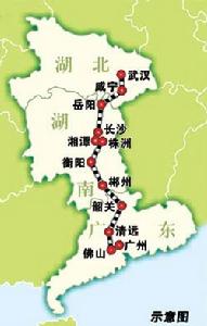 武廣專線示意圖