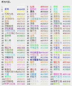十六進制顏色碼 十六進制顏色碼