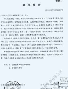 驗資報告 驗資報告