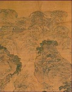 明宋旭匡廬瀑布圖