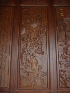 廣東中山古鎮《蘇氏祖祠》內“虎拜迓金鑾”雕畫