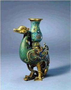 清銅胎掐絲琺瑯鳧尊 清銅胎掐絲琺瑯鳧尊