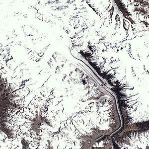 錫亞琴冰川衛星圖