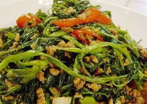 沙茶醬肉末炒通菜 沙茶醬肉末炒通菜