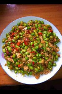 毛豆炒肉末 毛豆炒肉末