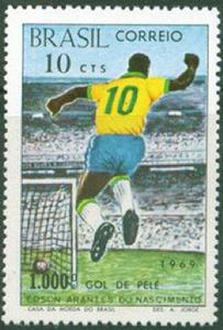 巴西發行的貝利千球紀念郵票