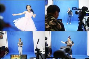 匯隆上海展會藍背拍攝系統現場