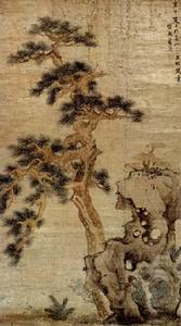 松石靈芝圖軸 松石靈芝圖軸