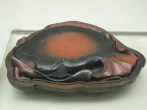 荷魚硃砂澄泥硯 荷魚硃砂澄泥硯