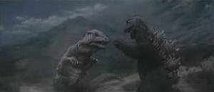哥羅龍(左)和哥斯拉(右)