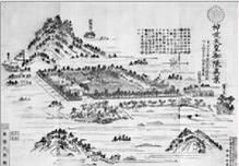 古人繪製的日本第一代天皇陵園外景圖