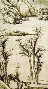 明沈周溪山秋色圖軸 明沈周溪山秋色圖軸