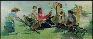 趙淑欽油畫《我們都是神槍手》