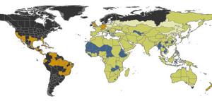 心結蟻屬分布圖