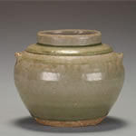 《東漢越窯青瓷弦紋罐》