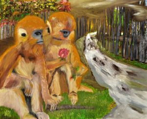 談戀愛（二） 布面油畫 61x48cm 2014年 梁山