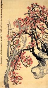 清吳昌碩紅梅圖軸 清吳昌碩紅梅圖軸