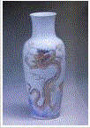 釉里紅三彩海水雙龍紋瓶 釉里紅三彩海水雙龍紋瓶