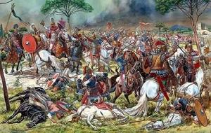 波斯人不斷將拜占庭軍隊壓向邊上的河道