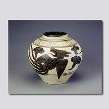 元磁州窯白地黑花罐