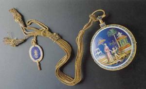 合金畫琺瑯西洋人物懷表 合金畫琺瑯西洋人物懷表