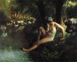 沐浴的放鵝少女 沐浴的放鵝少女