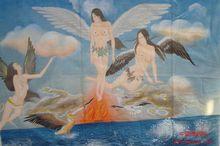 紙本工筆繪畫《精衛填海》吳玉陽作