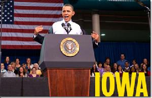 2010/3/25，歐巴馬來到愛荷華大學做演講。
