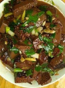 小蔥炒豬血 小蔥炒豬血