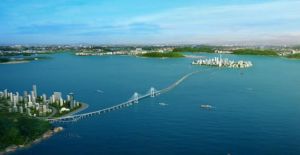 大連灣海底隧道鳥瞰圖