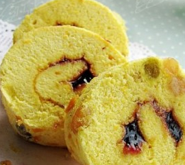 南瓜蜜豆蛋糕卷