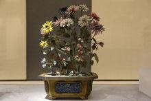 銅鍍金嵌玉盆景