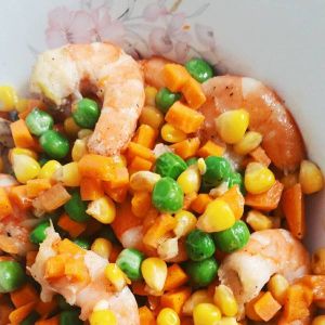 胡蘿蔔豌豆炒蝦仁