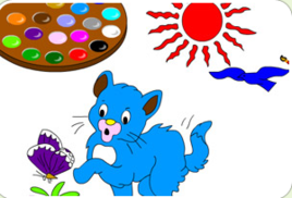 小貓蝴蝶填色 小貓蝴蝶填色