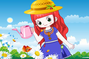 可愛女孩澆花 可愛女孩澆花
