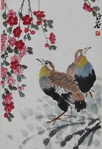 齊白石杏花竹雞圖 齊白石杏花竹雞圖