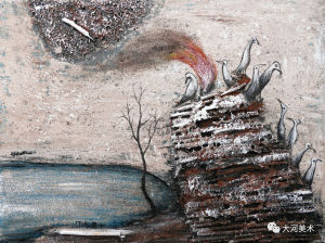 《野灰-15》，30&times;40cm，綜合材料，2017年