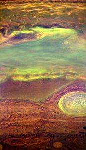 新視野號以紅外線看見的木星大氣層。