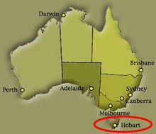 塔斯馬尼亞島示意圖