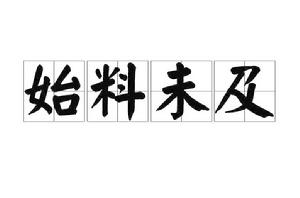 始料未及[成語]