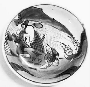 青花漁家樂小盤