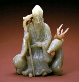 明玉臥鹿壽星山子 明玉臥鹿壽星山子