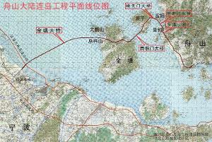 舟山跨海大橋位置