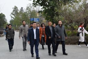 汶川縣領導進入我公司金堂縣菁蓉智創港園區內調研