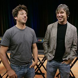 谷歌的聯合創始人塞吉·布林（左）和拉里·佩奇