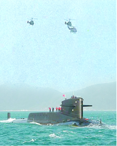 092型核潛艇水面操作