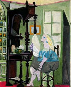 梳妝檯旁的女子