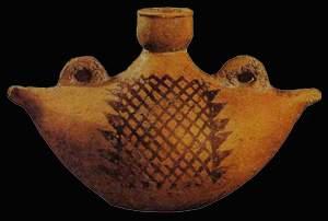 彩陶船形壺 彩陶船形壺